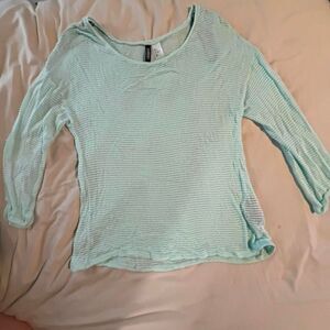 H&M divided teal blue sheer sweater #y2kfashion